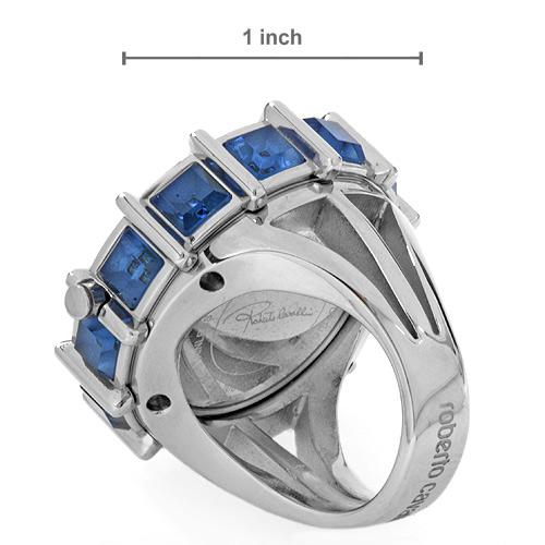 ROBERTO CAVALLI*CRYSTAL STAINLESS STEEL RING WATCH